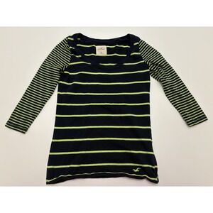 VTG Y2K Hollister Green Striped Baby Doll Bella Swan Shirt SZ XS